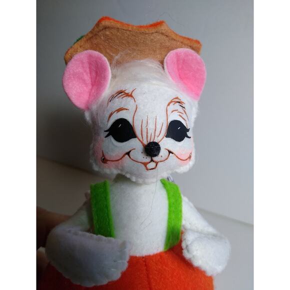 Annalee Halloween Mouse Pumpkin Artist Doll 2013 Original 8in Felt - Picture 2 of 4